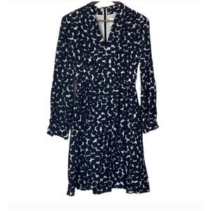 Kate Spade Black Silk Blot Dress Sz 2